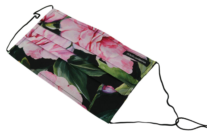 Schwarze florale plissierte elastische Ohrenschlaufe Gesichtsmaske