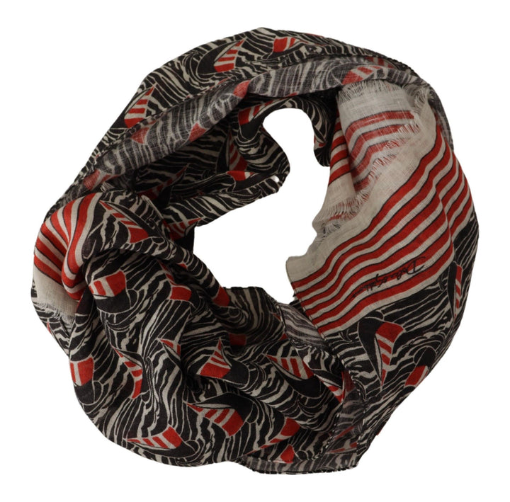 Elegant striped linen scarf for men