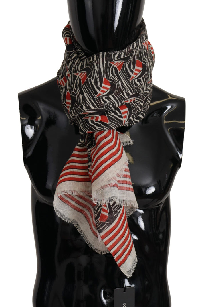 Elegant striped linen scarf for men