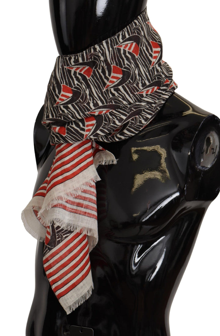 Elegant striped linen scarf for men