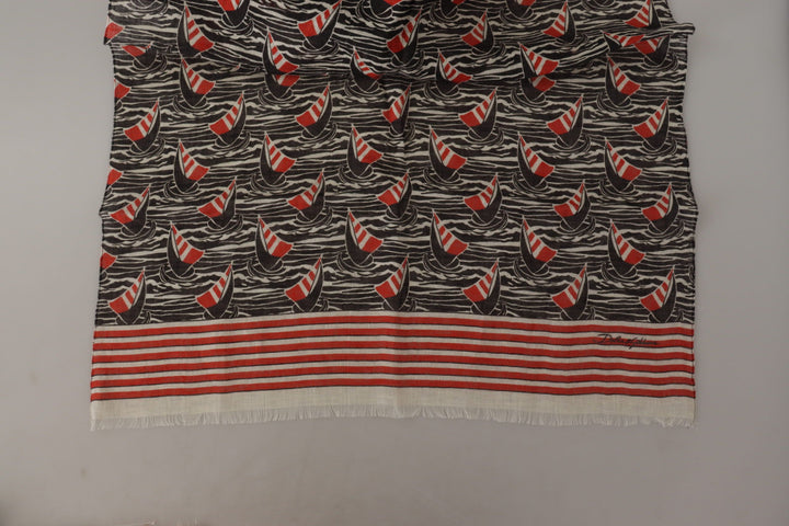 Elegant striped linen scarf for men