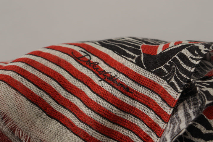 Elegant striped linen scarf for men