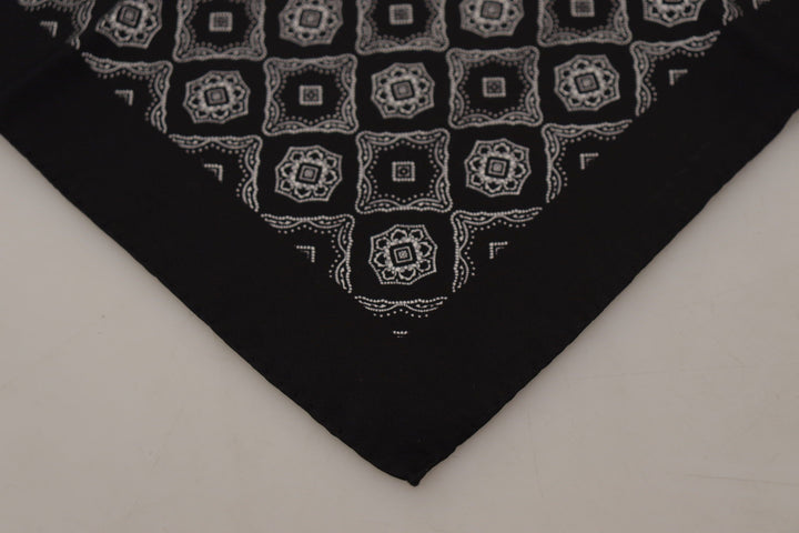Elegant geometric square silk scarf