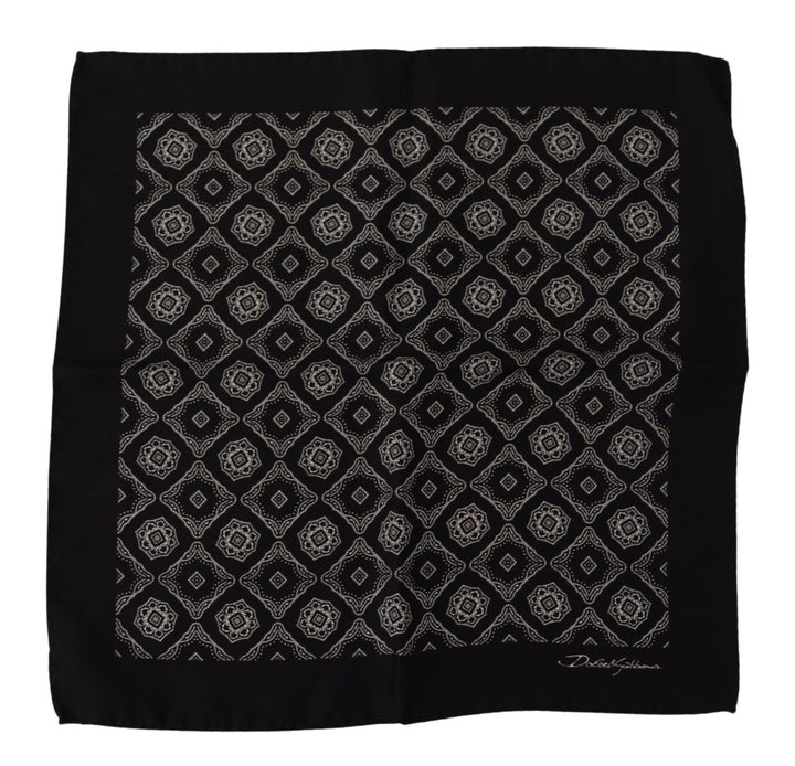 Elegant geometric square silk scarf