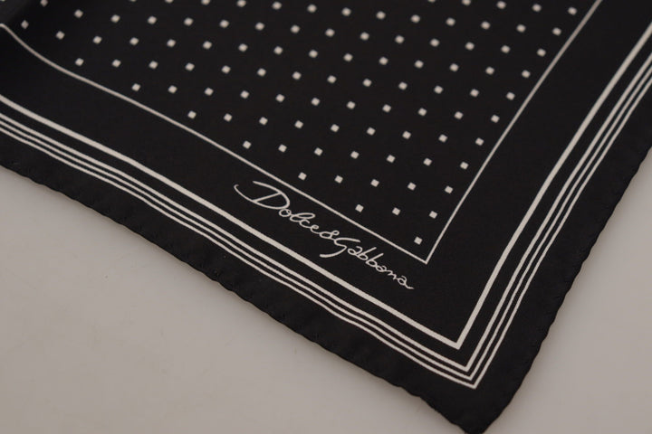 Elegant dotted men's scarf made of black silk