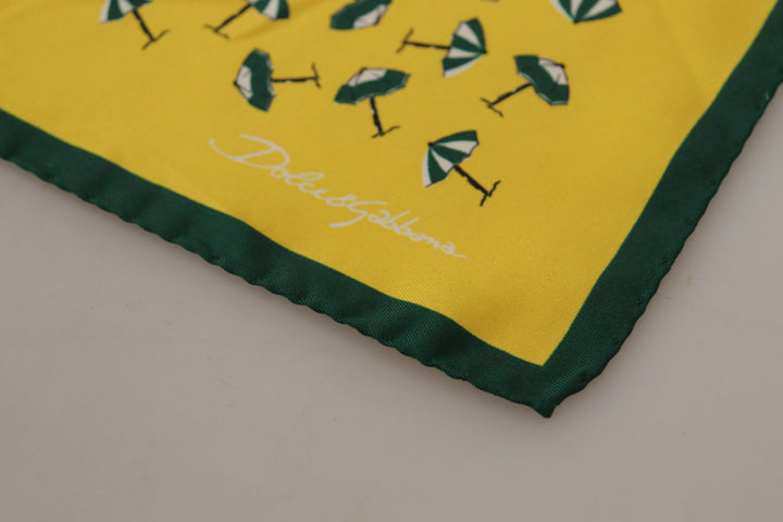 Gelbes bedrucktes DG Logo Quadratisches Herren Taschentuch Halstuch