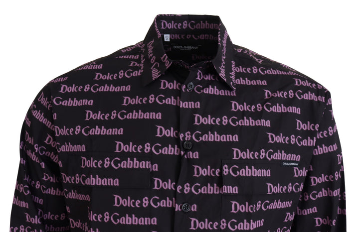 Elegant black slim fit shirt