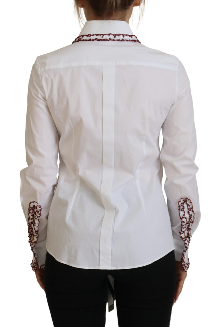 Elegant white cotton polo shirt