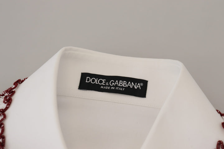 Elegant white cotton polo shirt