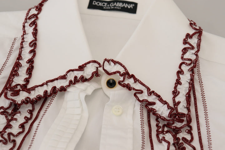 Elegant white cotton polo shirt