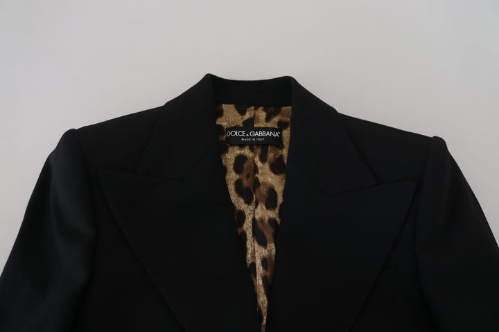 Schwarzer einreihig geschnittener Blazer Wolljacke