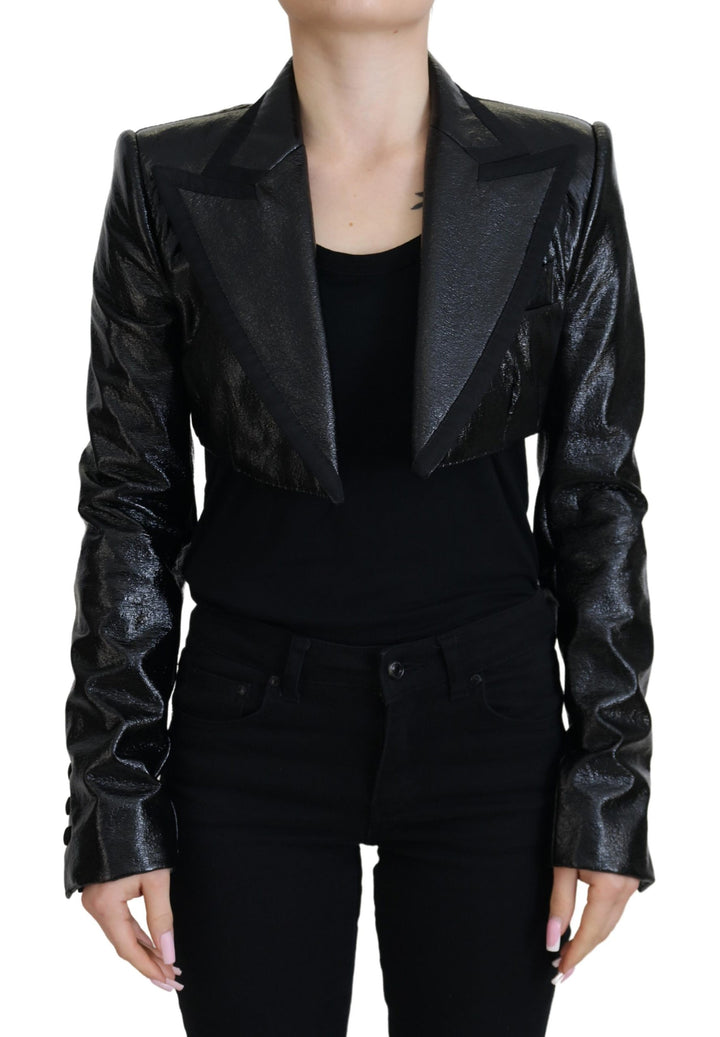 Elegant black designer jacket in short form