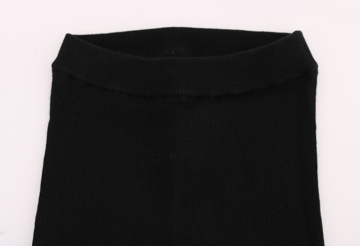Schwarze Slim Fit Damen Kaschmir-Hose