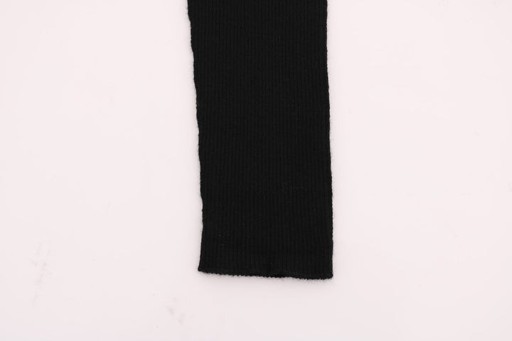 Schwarze Slim Fit Damen Kaschmir-Hose