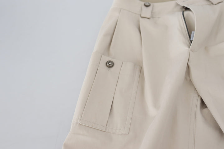 Chic beige cotton trousers for elegant comfort