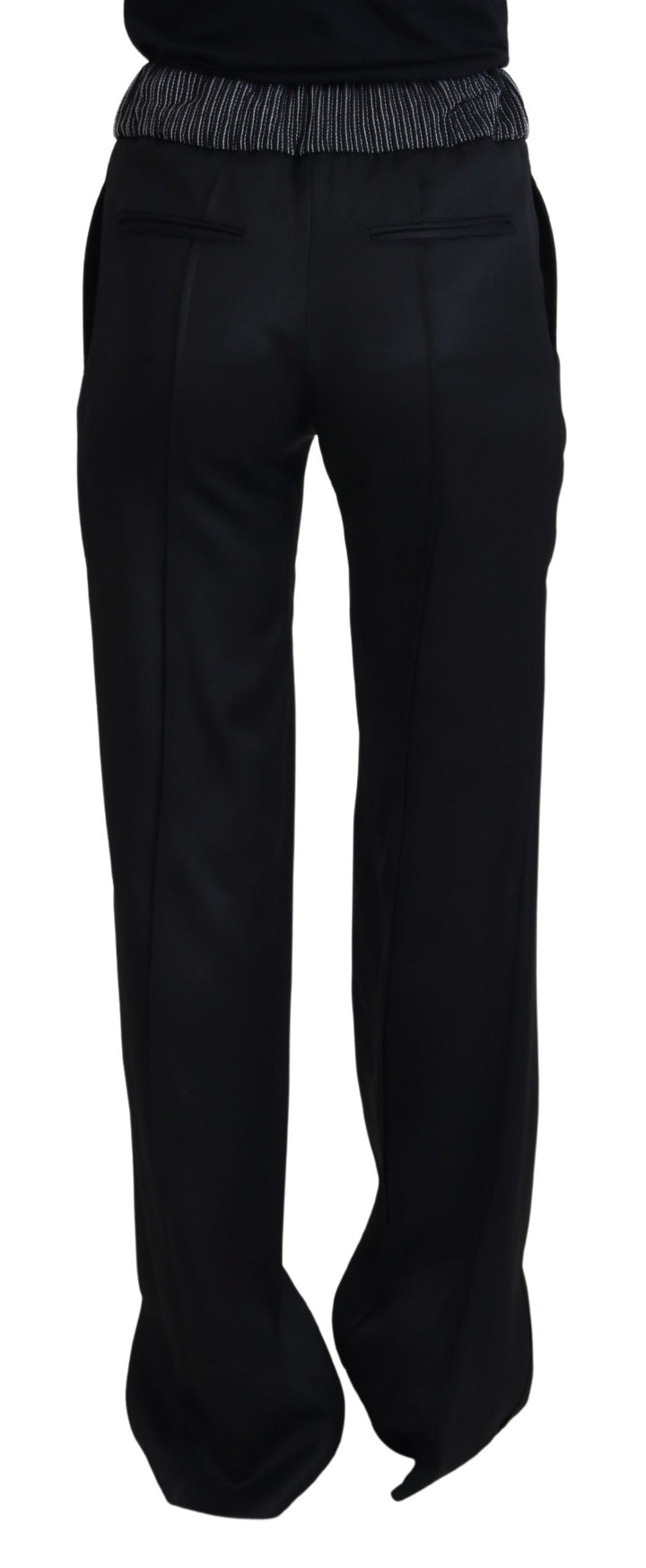 Schwarze Straight Fit Baumwollhosen
