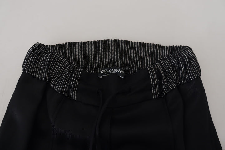 Schwarze Straight Fit Baumwollhosen