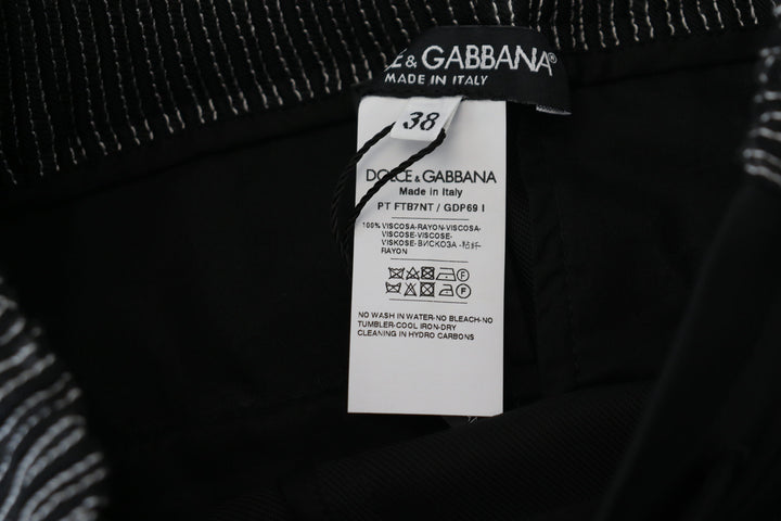Schwarze Straight Fit Baumwollhosen