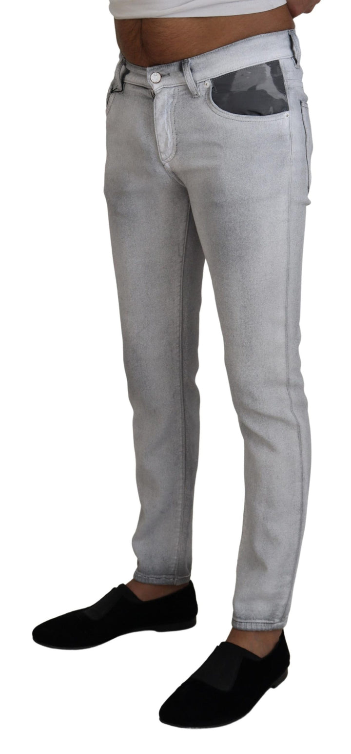 Elegant grey trousers made of washed cotton blend