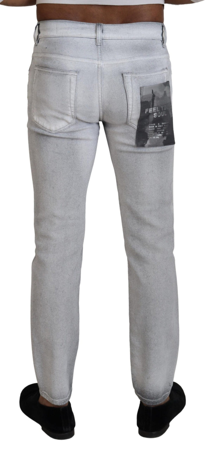 Elegant grey trousers made of washed cotton blend
