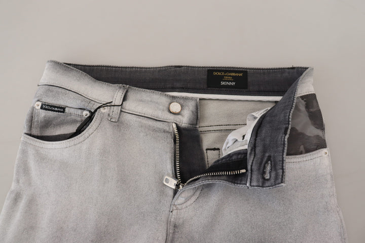 Elegant grey trousers made of washed cotton blend