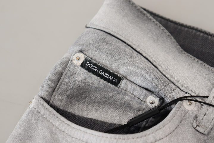 Elegant grey trousers made of washed cotton blend