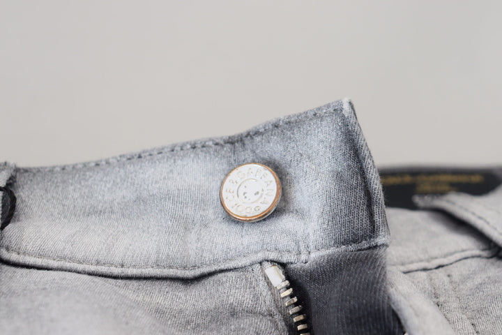 Elegant grey trousers made of washed cotton blend