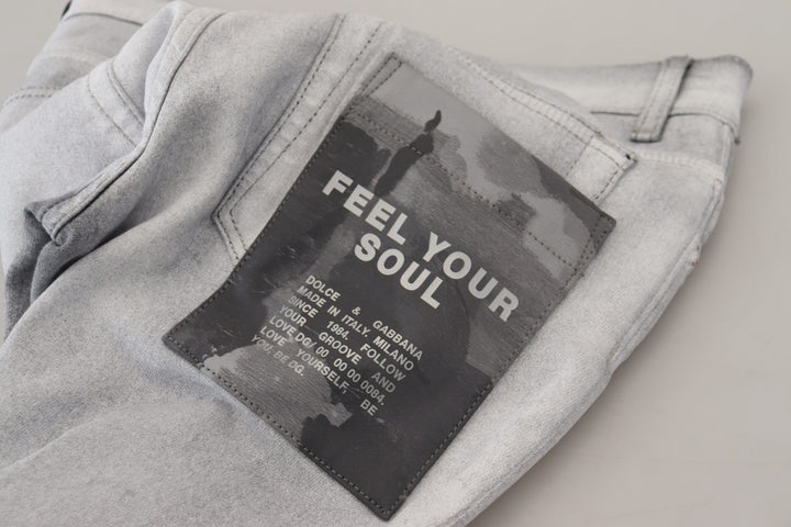 Elegant grey trousers made of washed cotton blend