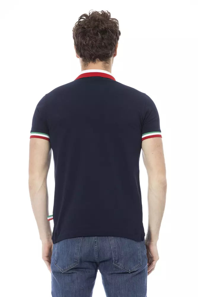 Blaues Baumwoll-Poloshirt für Männer
