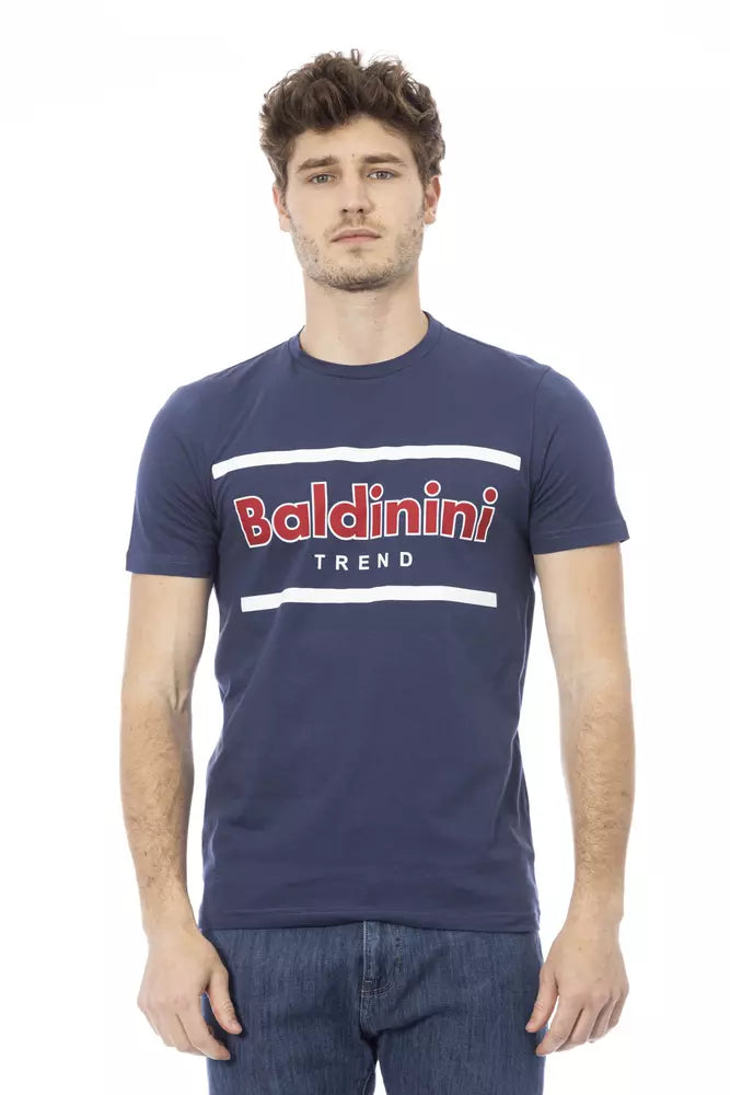 Blue Cotton Men's T-Shirt