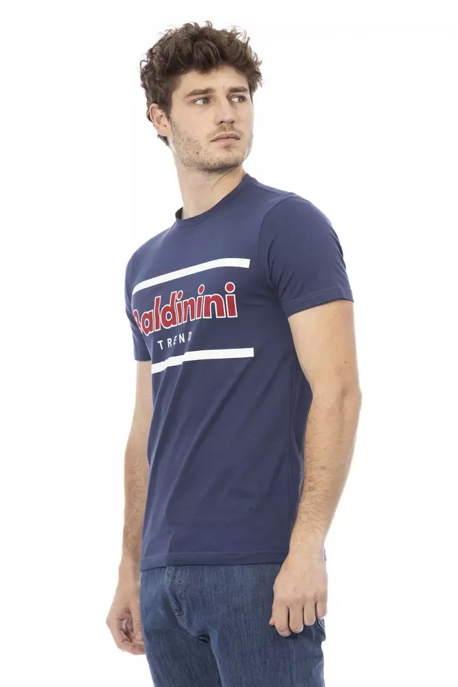 Blue Cotton Men's T-Shirt