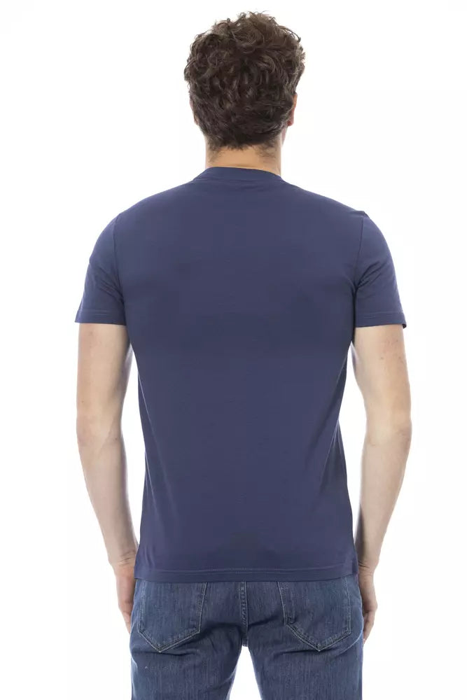 Blue Cotton Men's T-Shirt