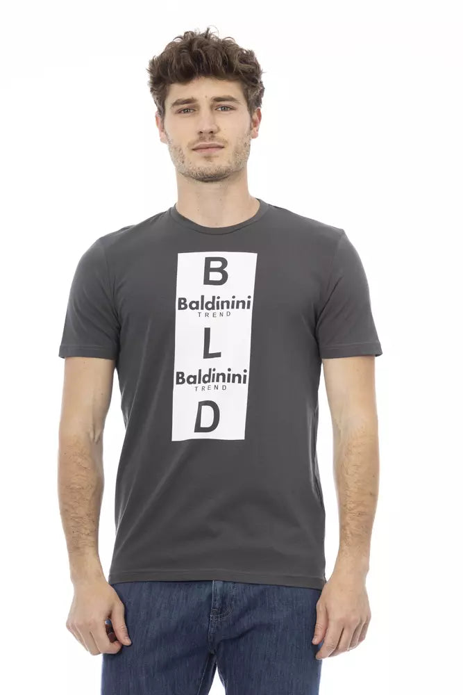 Graues Baumwoll-T-Shirt für Herren