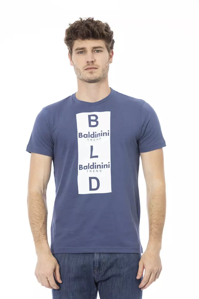 Blue Cotton Men's T-Shirt