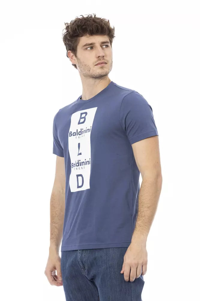 Blue Cotton Men's T-Shirt