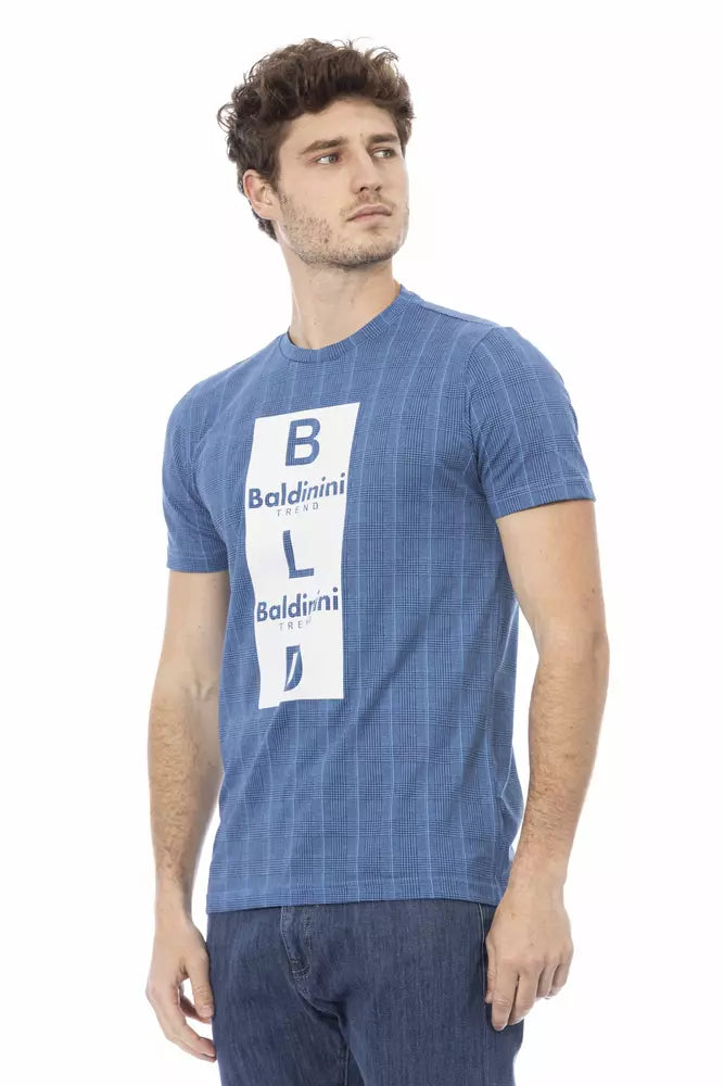 Hellblaues Baumwoll-T-Shirt für Herren