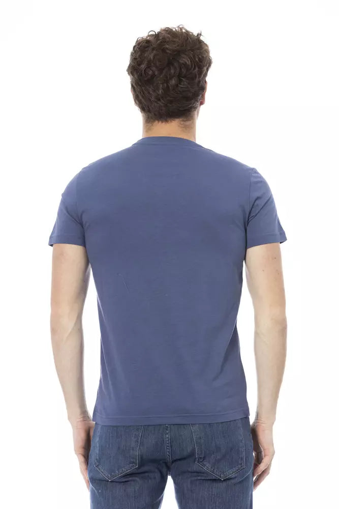 Blue Cotton Men's T-Shirt