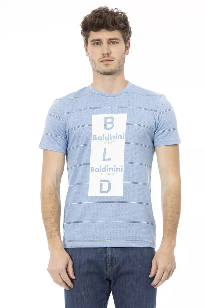 Hellblaues Baumwoll-T-Shirt für Herren
