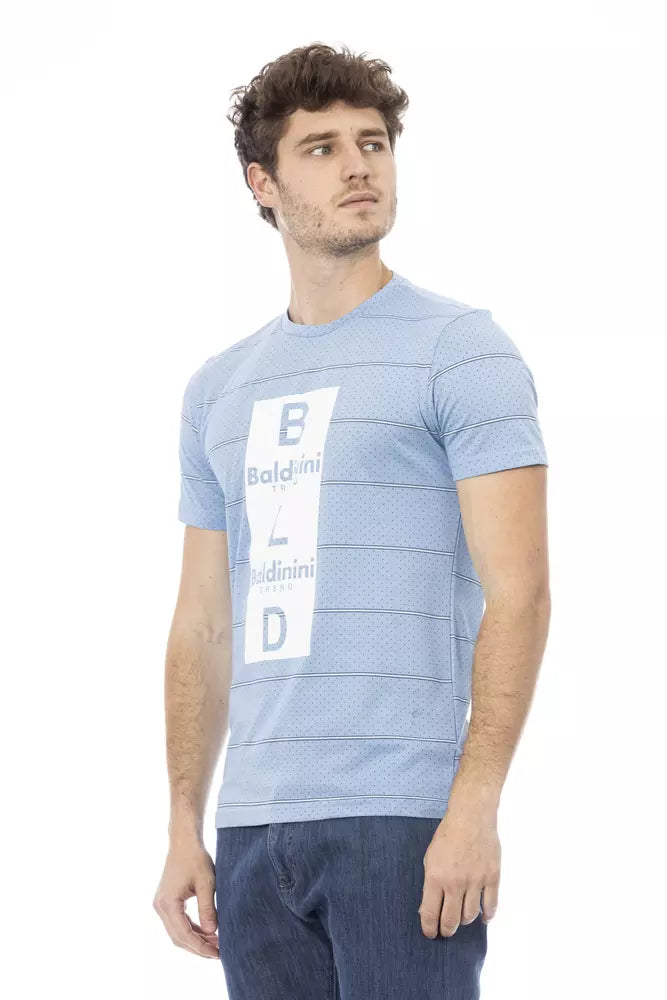Hellblaues Baumwoll-T-Shirt für Herren