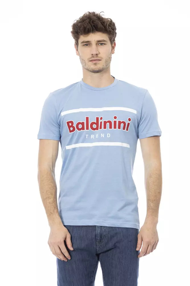 Hellblaues Baumwoll-T-Shirt für Herren