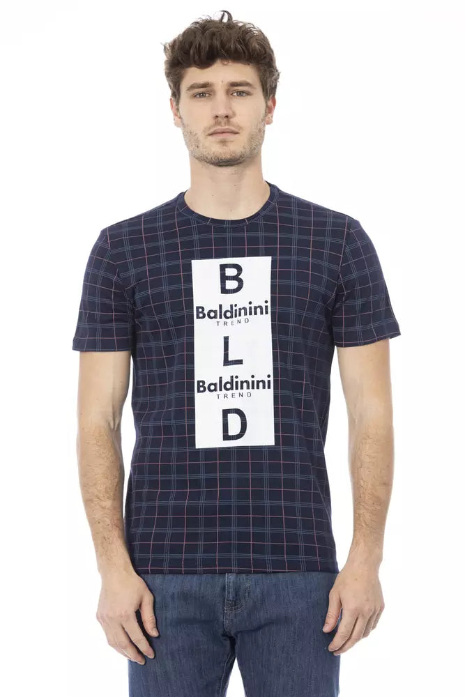 Blue Cotton Men's T-Shirt