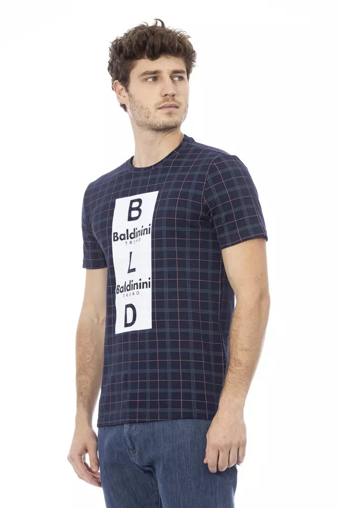 Blue Cotton Men's T-Shirt