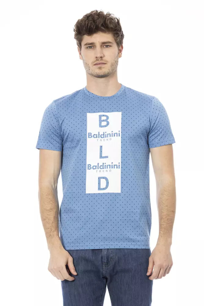Hellblaues Baumwoll-T-Shirt für Herren
