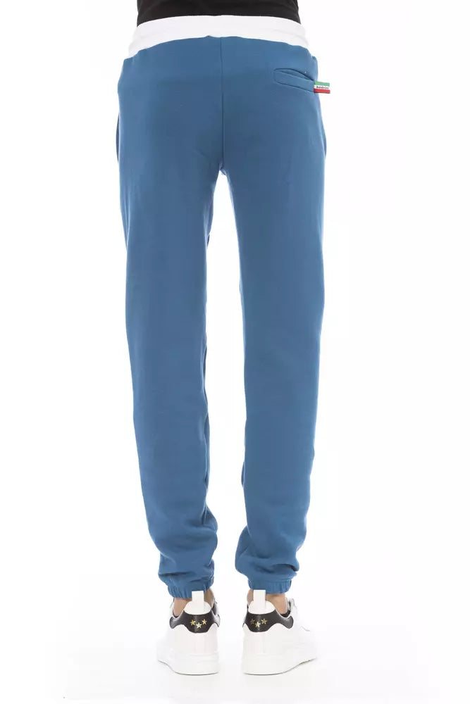 Blue cotton sports pants for men
