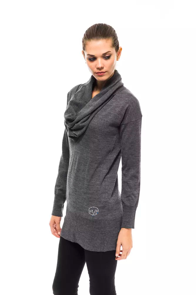 Grauer Wollpullover für Damen