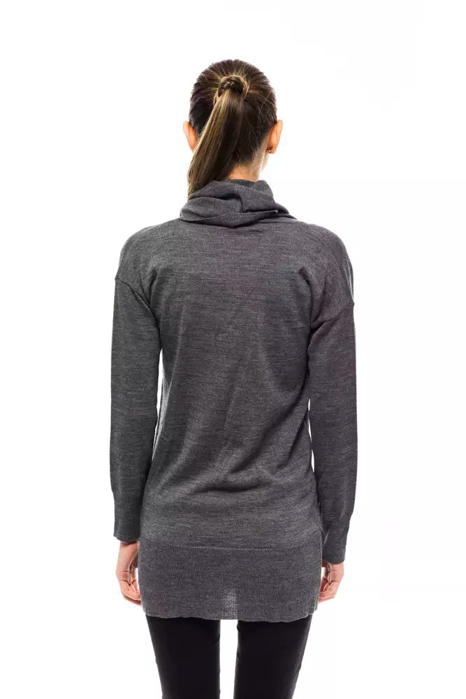 Grauer Wollpullover für Damen