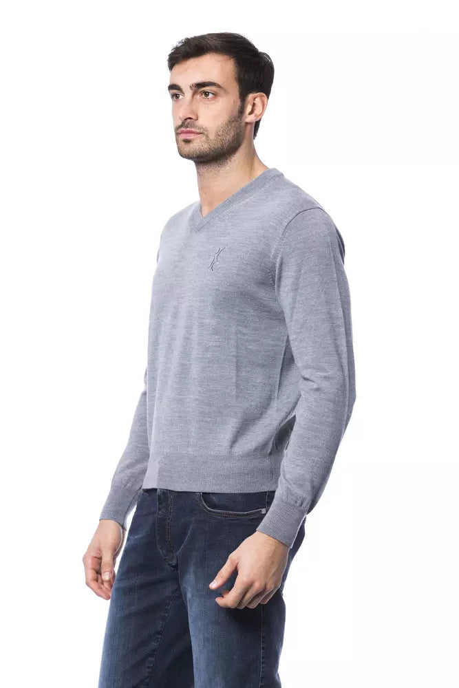 Grauer Herren-Pullover aus Merinowolle