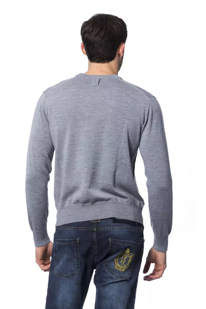 Grauer Herren-Pullover aus Merinowolle