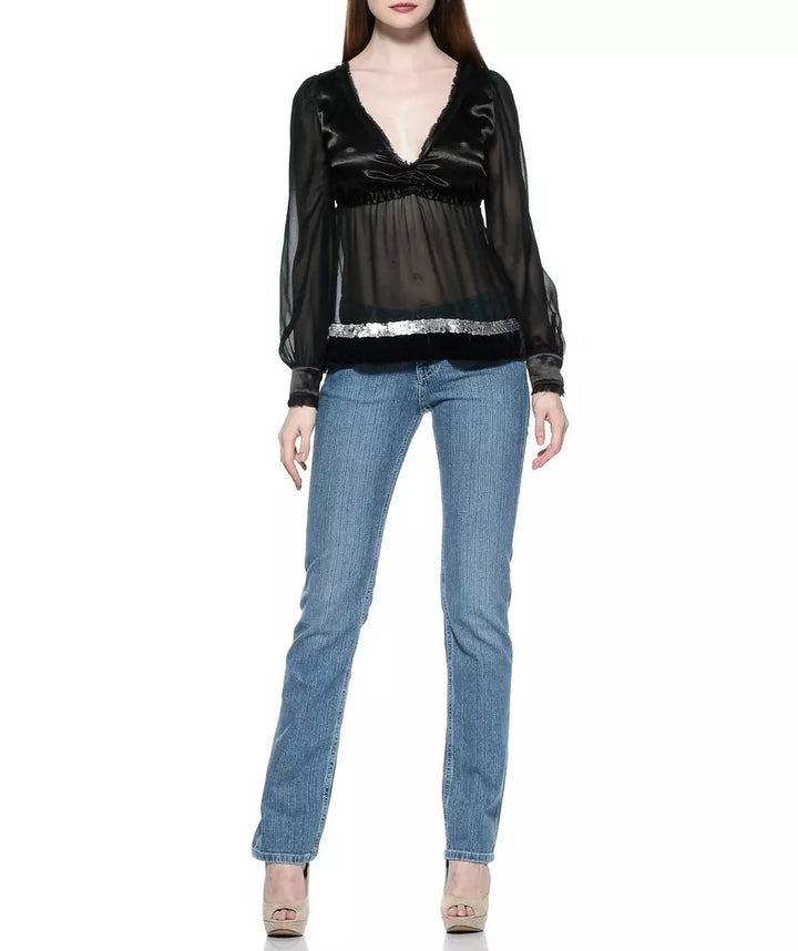 Hellblaue Damenjeans aus Baumwolle