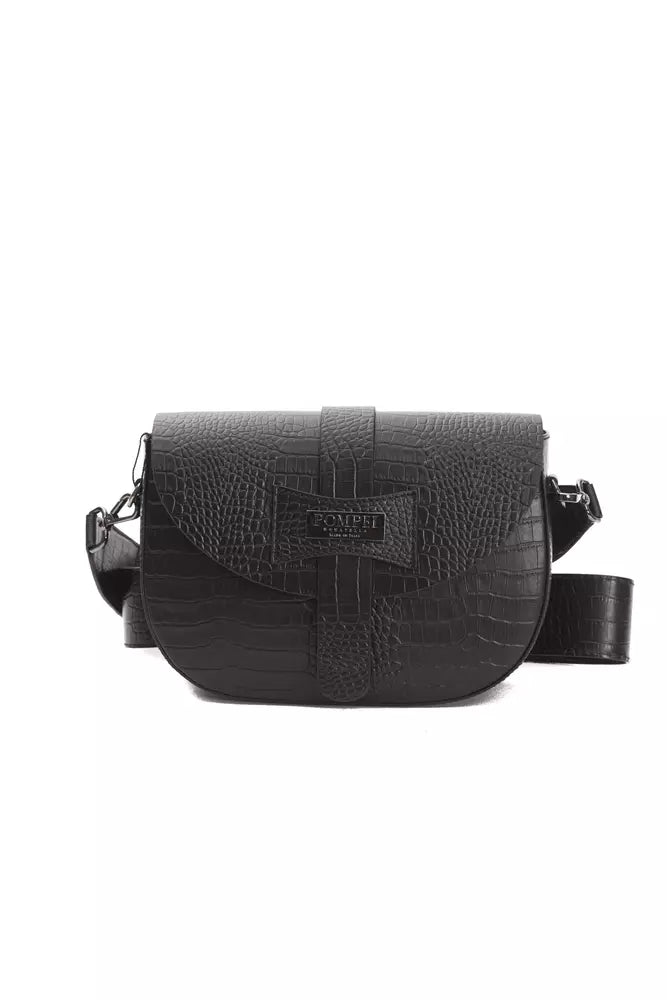 Schwarze Leder-Crossbody-Tasche für Damen
